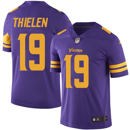 Minnesota Vikings 19 Limited Adam Thielen Purple Nike NFL Men Jersey Rush Vapor Untouchable